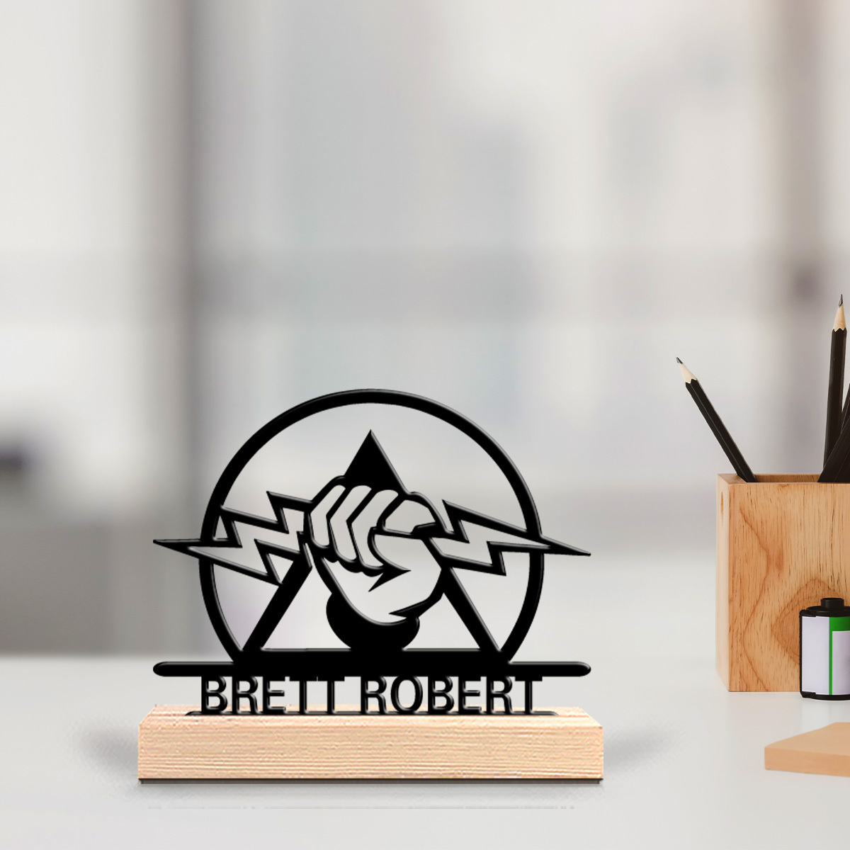 Office Tech For Men - Özel Olarak Kazınmış Elektrik Mühendisi Metal