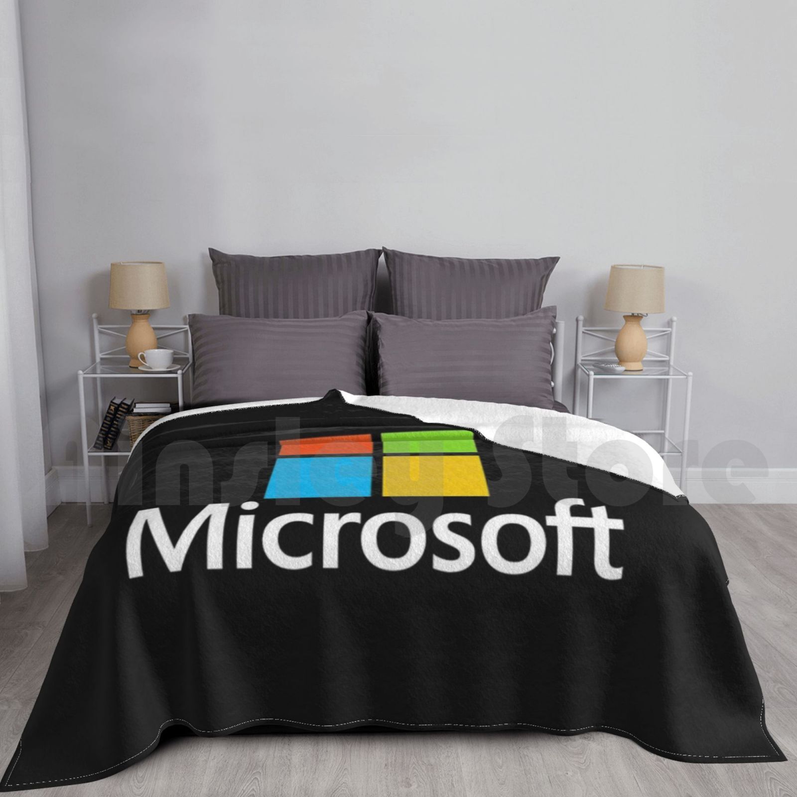 Office Tech Logo - Microsoft Tipi Battaniye Moda Özel Microsoft