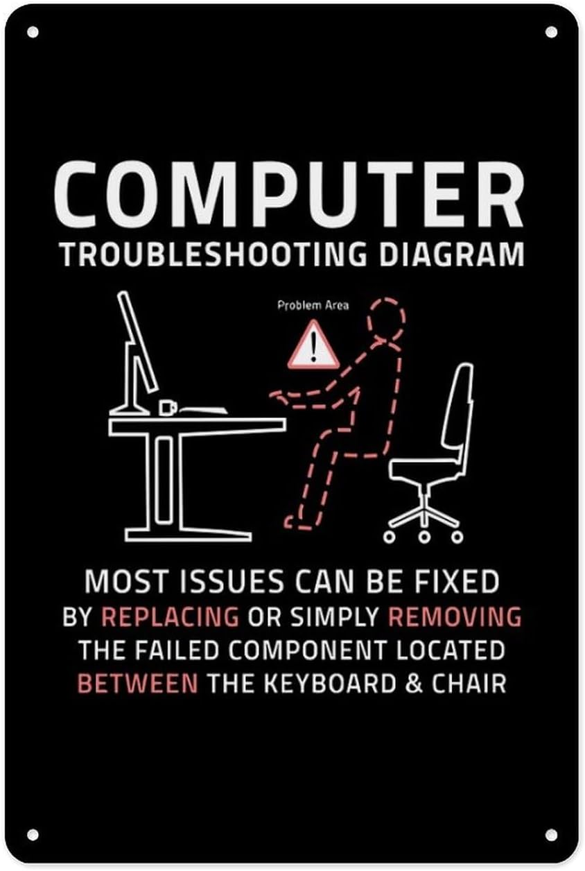 Office Tech Decor - Metal Tabela 8X12 Inç - Komik