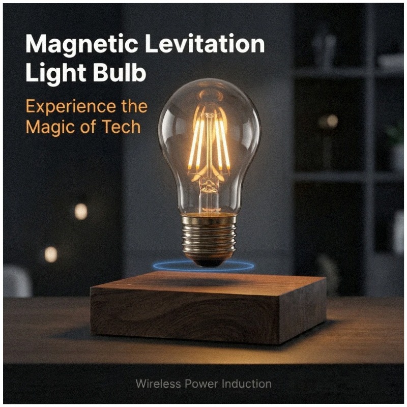 Office And Tech - Manyetik Levitasyonlu Kablosuz LED Ampul Masa