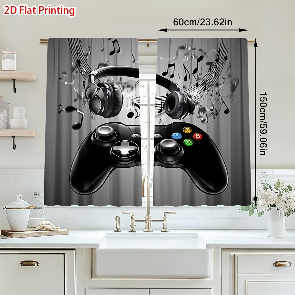 Office Tech Decor - 2 adet Oyun Denetleyicisi Perdeleri Kulaklık