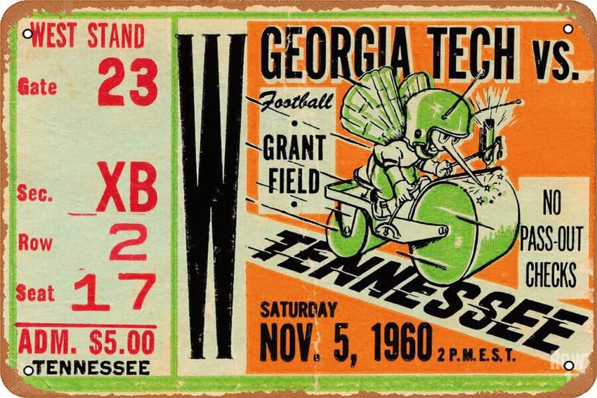 Tech Office Wall Decor - 1960 GEORGIA TECH VS. TENNESSEE posteri