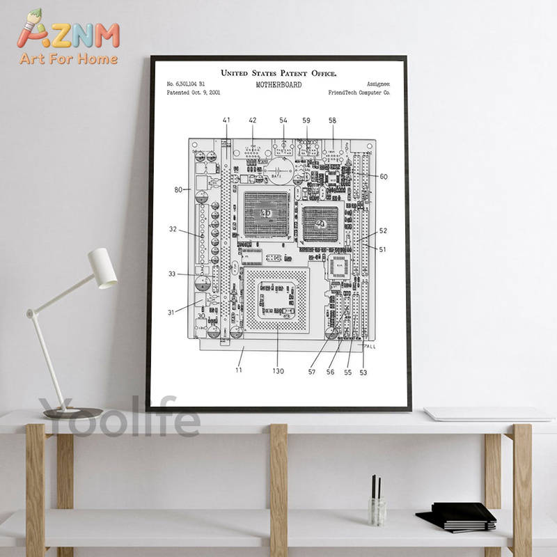 AZNM Bilgisayar Anakartı Paten - Tech Office Wall Decor incelemesi ve fiyatı