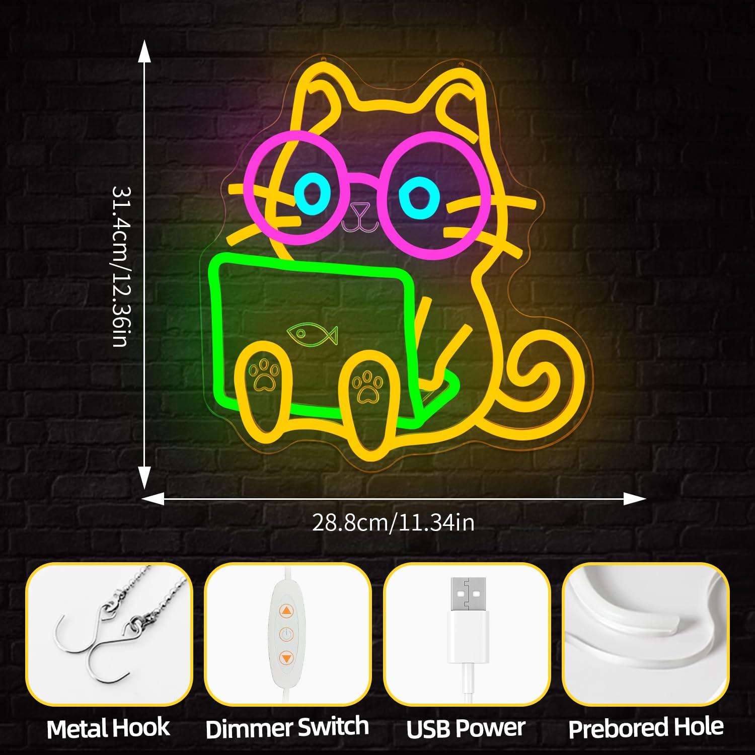 Kedi dizüstü bilgisayar Neon t - Tech Office Wall Decor incelemesi ve fiyatı