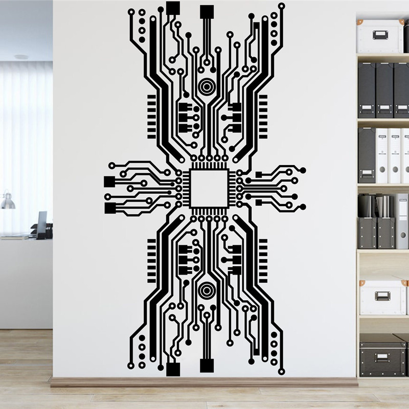 Devre çipi duvar Sticker tekno - Tech Office Wall Decor incelemesi ve fiyatı
