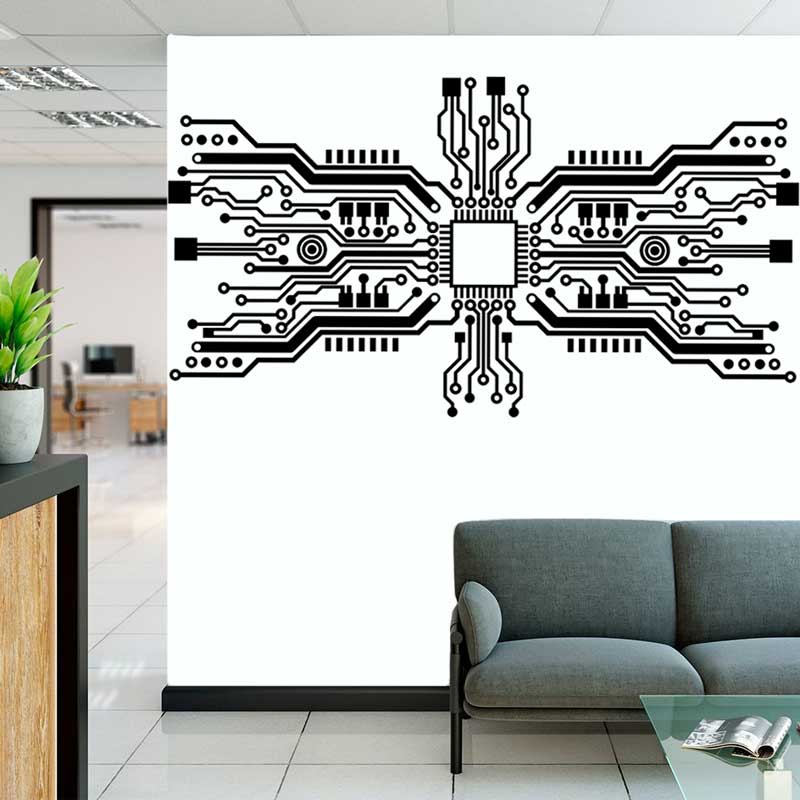 Devre çipi duvar Sticker tekno - Tech Office Wall Decor incelemesi ve fiyatı